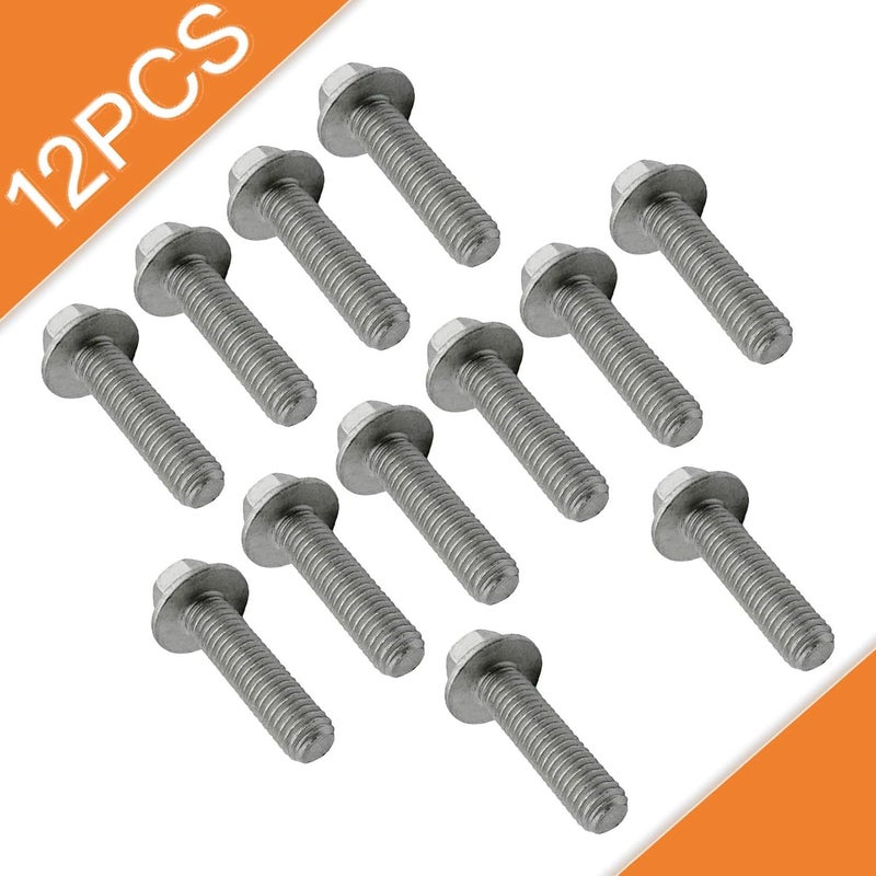 F-LptStor طقم مسامير عادم 12 قطعة 5.3 لتر لسيارات LS1 LSX LS2 LS3، مناسب لبيوك، كاديلاك، شيفروليه، كرايسلر، دودج. مسامير عالية القوة مع طلاء مضاد للتآكل من درجة 10.9. - Image 2